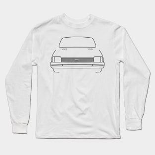 Austin Metro 1980s classic city car black outline graphic Long Sleeve T-Shirt